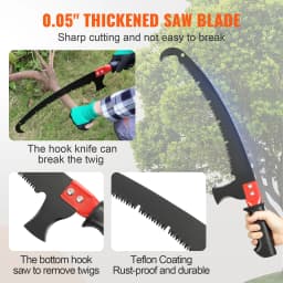 SucceBuy Manual Pole Saw Extendable Tree Pruner Sharp Steel Blade for Branches Trimming, with Lightweight Aluminum Alloy Handle