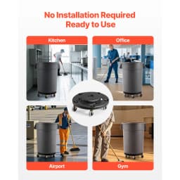 SucceBuy 1/2 Packs Trash Can Dolly Round Roller Base with 4 Lockable Wheels Rolling Barrel Cart Fit 20/32/44/55 Gal Containers