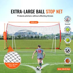 SucceBuy Barricade Backstop Net Ball Sport Barrier Netting Practice Equipment with Carry Bag Protect Screen for Training