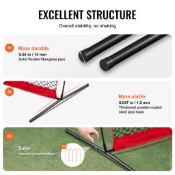 SucceBuy Barricade Backstop Net Ball Sport Barrier Netting Practice Equipment with Carry Bag Protect Screen for Training