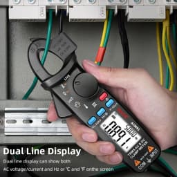 ACM92 Digital Clamp Meter True RMS Mini DC AC Current Voltage Auto Range Temperature Capacitance Ohm Tester Multimeter ACM91