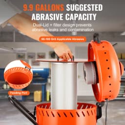 SucceBuy 28 Gallon Vacuum Sand Blaster Dustless with Built-in 1200 W Vacuum System for Dust Control Abrasive Recycle 60-110 PSI