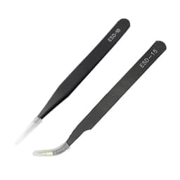 1 Set Precision Industrial Tweezers Anti-Static Magnetic Stainless Steel Tweezers Set For Electronics Soldering Maintenance
