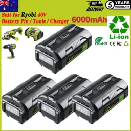1/2/4Pcs 6.0Ah OP4040 Replace for Ryobi 40V MAX OP4026 OP4030 OP4050 Li-on Battery Pin Compatible with 36/40Volt Cordless Tools