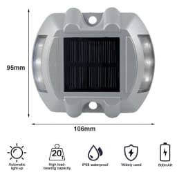 Solar Road Stud Light 1000m View Distance 6LED Cast Aluminum Marker for Driveway/Courtyard