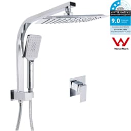 **Sydney Stock** KYLINS Brushed Gold Gun Metal Chrome Black 2 In 1 Rain Shower Head Set Wall Arm Twin Head Combo WELS WATERMARK