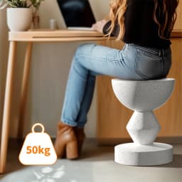Lightweight Concrete Side Table: Modern Living Room Concrete Sofa Side End Table Bedside Accent Table for Indoor Kitchen, Outdoors Balcony, Patio