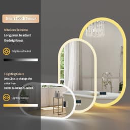 LUVODI Lighted Bluetooth Bathroom Mirror Led Backlit Illuminate Vanity Mirror with Time Date Display Anti-fog