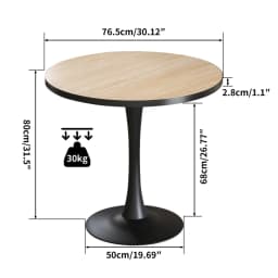 LUVODI 30" Round Leisure Dining Table,Kitchen Coffee Circle Table with Larger Pedestal Base for 2-3 People