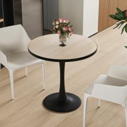LUVODI 30" Round Leisure Dining Table,Kitchen Coffee Circle Table with Larger Pedestal Base for 2-3 People