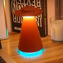 Wave Control LED Portable Table Lamp Rechargeable USB-C Bedside Lamp Simulated Flame Ambient Light for Bedroom Camping Bar