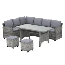 8 Seater Outdoor Wicker Dining Set Table and Chairs Patio Garden Furniture Set