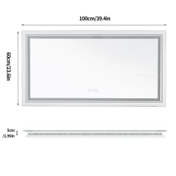 40x24 Inch LED Mirror for Bathroom with Front Light and Backlit 3 Colors Dimmable Memory AntiFog Water Proof Decor Vanity Mirror