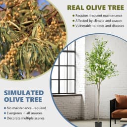 Artificial Plants Artificial Decorative Plants Olive Tree Room Decoration 6 FT Olive Tree With Fruit For Home Garden Decor
