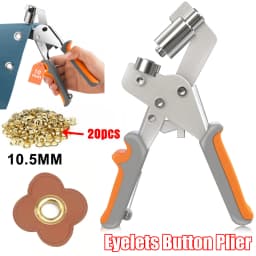 Heavy Duty Grommet Tool Kit Eyelet Hole Puncher Pliers Grommets Press Set 10.5mm