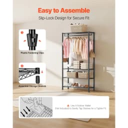 SucceBuy Clothing Garment Rack 3/4 Adjustable Tiers with Carbon Steel 450/500 lbs Closet Wardrobe for Bedroom Clothing Store