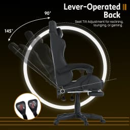 Gaming Office Chair Racing Executive Footrest Computer Seat PU Leather