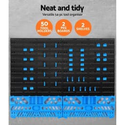 Wall Mounted 54 Slot Storage Bin Rack for Tools and Small Parts Organizer Heavy Duty Workshop Shelf Display Holder