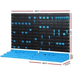 Wall Mounted 54 Slot Storage Bin Rack for Tools and Small Parts Organizer Heavy Duty Workshop Shelf Display Holder