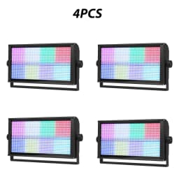 MINGJIE 4PCS 1000W LED Stage Strobe Light 50000H Lifespan Aluminum Alloy Housing DMX512 RDM 8 Segments Running Horse Flash Effect for DJ Bar