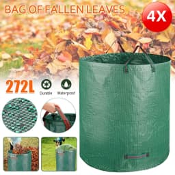 4Pcs 272 Liter Large Garden Waste Bag Leaf Rubbish Plant Grass Sack Reusable Carry