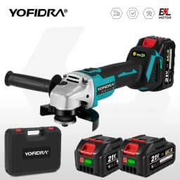 YOFIDRA 125mm Brushless Electric Angle Grinder 4 Gears Metal Wood Grinding Polishing Cutting Tool For Makita 18V-21V Battery Pin
