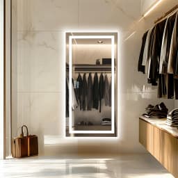 Large LED Bathroom Mirror with Bluetooth Speaker, Anti-Fog, 3 Color Temperature, Dimmable, Illuminated Vanity Mirror, Rectangle