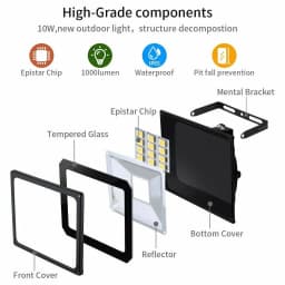LED Flood Light 200W 300W 400W Outdoor Floodlights Lamp 220V-240V Cool White IP66 with AU Plug For Outdoor Wall Garden