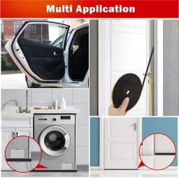 1m-10m Rubber Self Adhesive Sponge Seal Strip EVA Black Foam Strong Single-sided Adhesive Soundproof Anti-collision Seal Gasket