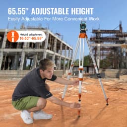 SucceBuy Laser Level Tripod Stand 5/8" Thread Mount 16.53-65.55 inch Height Adjustment Heavy Duty Survey Tripod for Construction