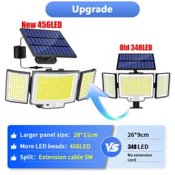 456 LEDs Solar Spotlight With Motion Sensor, Outdoor Flood Lamp, 3 Modes IP65 Garden Light , Courtyard Decorative Camping Lights