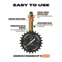 2PCS Tire Pressure Gauge - (0-60 PSI) Heavy Duty, Accurate with Glow Dial Fr Car Bike