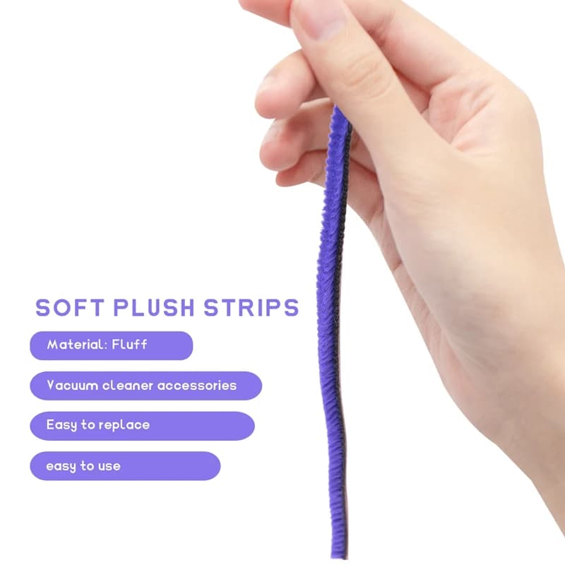 6Pcs Soft Plush Strips For Dyson V6 V7 V8 V10 V11 Vacuum Cleaner Soft Roller Head Replacement Accessories Parts