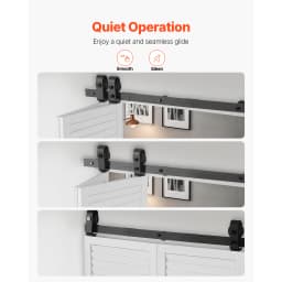 SucceBuy Bi-Folding Sliding Barn Door Hardware Track Kit Top Mount Track Kit Slide Smoothly & Quietly Easy to Install for Closet