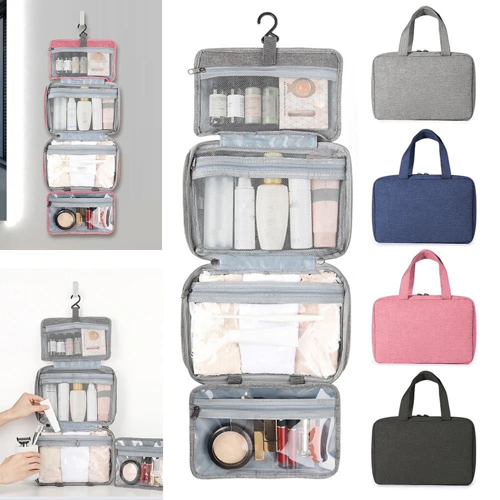 Travel Large Organizer Toiletry Bag Makeup Cosmetic Case Hanging Hook