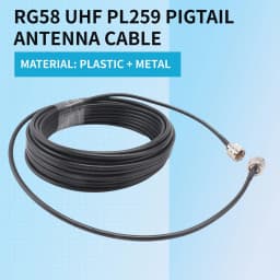 15M UHF Coaxial Cable RG58 Coax Cable PL259 Cable 50 Ohms CB Radio Antenna Cable UHF Male To UHF Male Low Loss UHF