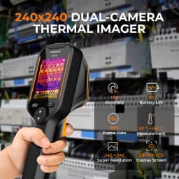 GOYOJO GH192 GH340 Thermal Camera, 320 X 240 2.8" LCD Screen, Dual-Camera Thermal Imaging Camera with 2MP Visual Camera Infrared Cameras for HVAC Electrical Building Inspection