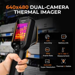 GOYOJO GH192 GH340 Thermal Camera, 320 X 240 2.8" LCD Screen, Dual-Camera Thermal Imaging Camera with 2MP Visual Camera Infrared Cameras for HVAC Electrical Building Inspection