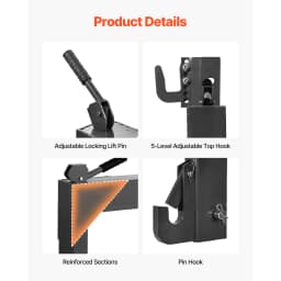 SucceBuy 3-Point Quick Hitch w/ Receiver 3000/4000Lbs Lift Capacity w/5 Level Adjustable Bolt Adaptation to Category 1&2 Tractor