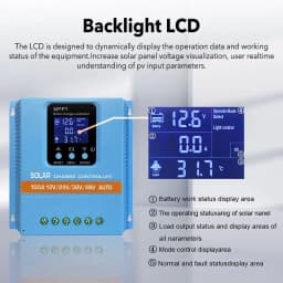 60A 80A 100A MPPT Solar Charge Controller 12V-48V Battery Intelligent Regulator