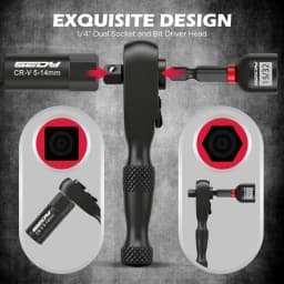 SEDY 41-Piece Premium 1/4" Drive Magnetic Impact Nut Driver Set Metric & SAE Standard & Deep with Socket Adapters