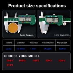 Fiber Laser Welding Lens Protect lens Collimator Lens D18X2 D20X3 D25*2/D30*2/D48*3 welding lens F600/F800/F150 Focus Lens