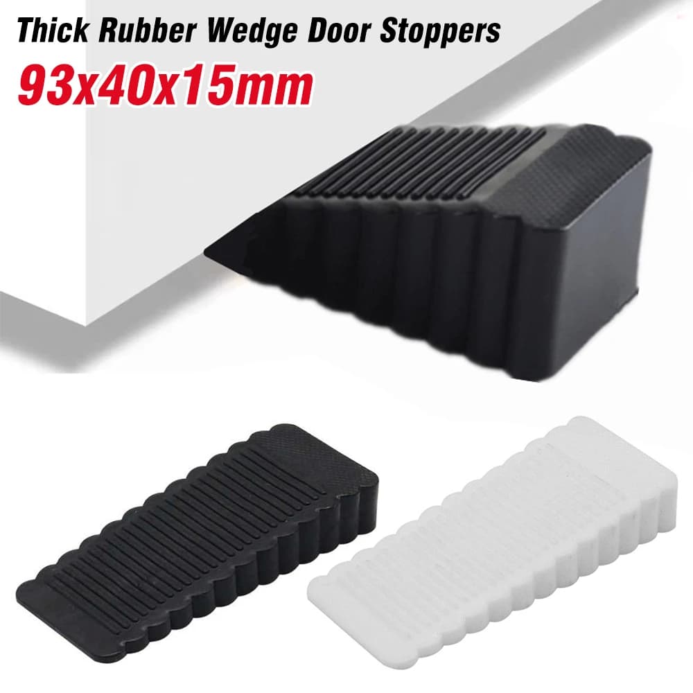 10PCS Door Stopper Thick Rubber Wedge Floor Carpet Heavy Duty Door Stop Security