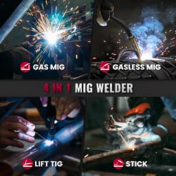 Bestarc MIG145 MIG Welder 220V 145Amp 4-in-1 Welding Machine, Gas & Gasless MIG / Lift TIG / Stick, Digital LED Display