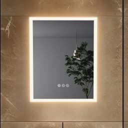 LUVODI Wall Mounted LED Bathroom Mirror Smart Touch Vanity Makeup Mirror with 3 Color Dimmable Feature And Defog Function