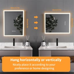 LUVODI Wall Mounted LED Bathroom Mirror Smart Touch Vanity Makeup Mirror with 3 Color Dimmable Feature And Defog Function
