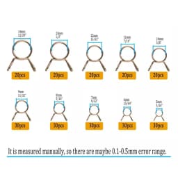 250Pcs Fuel Line Hose Tubing Spring Clips Clamps Assortment Kit for Motorcycle