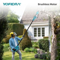 YOFIDRA 8 Inch Brushless Telescoping Pole Electric Chainsaw Scissors High Branch Garden Pruning Tool For Makita Battery Pin