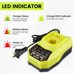 VINIDA P117 12-18V Charger Replacement for Ryobi 18V Battery Charger P117 P118 P118B P135 P166 140237023 140153004 Fast Charger
