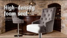Luxury Velvet Swivel Bar Stools with Lion Knocker Upholstered Bar Dining Chairs for Home Bar Table